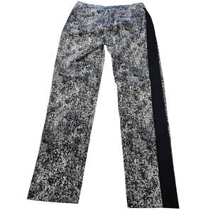 Career casual 8 black white spray paint ankle side panel pants zip pocket grunge